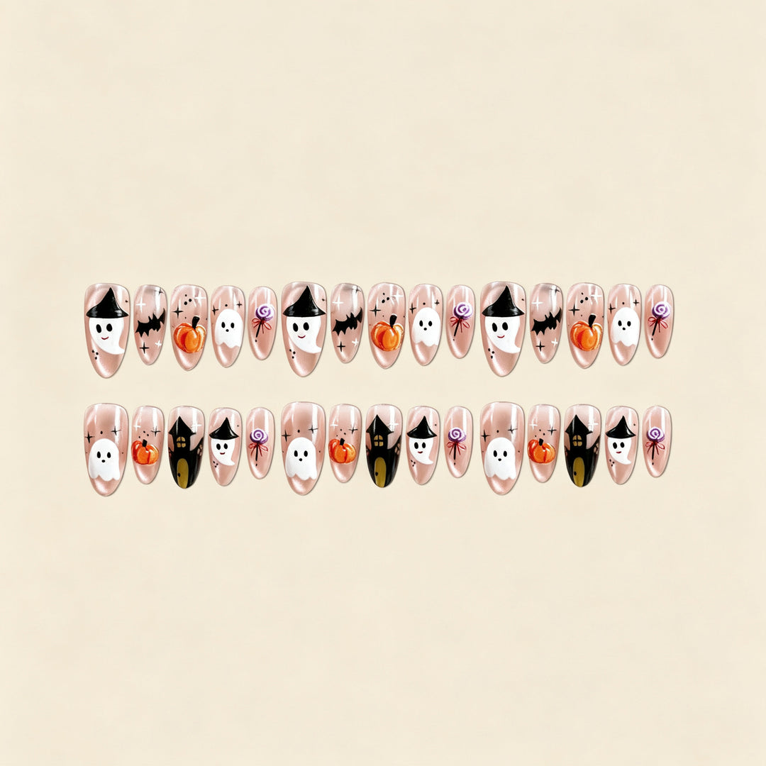 Halloween-Themed Press-On Nail Art Set Bowlift 1788495618