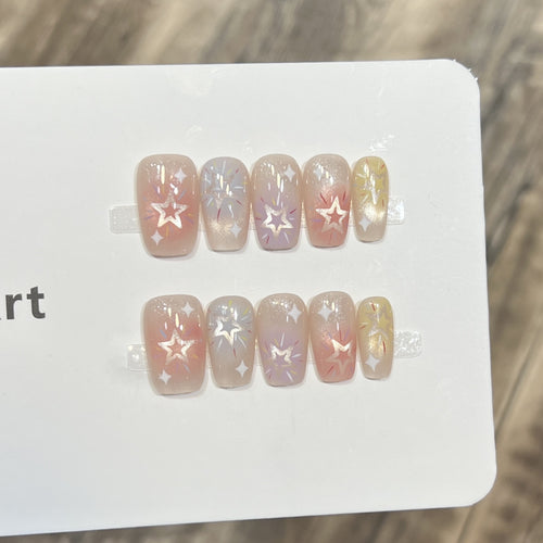 Starry Sky-Inspired Press-On Nail Art Set Bowlift