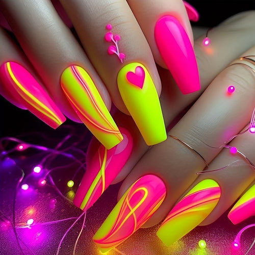 Neon Themed Nail Art Bowlift