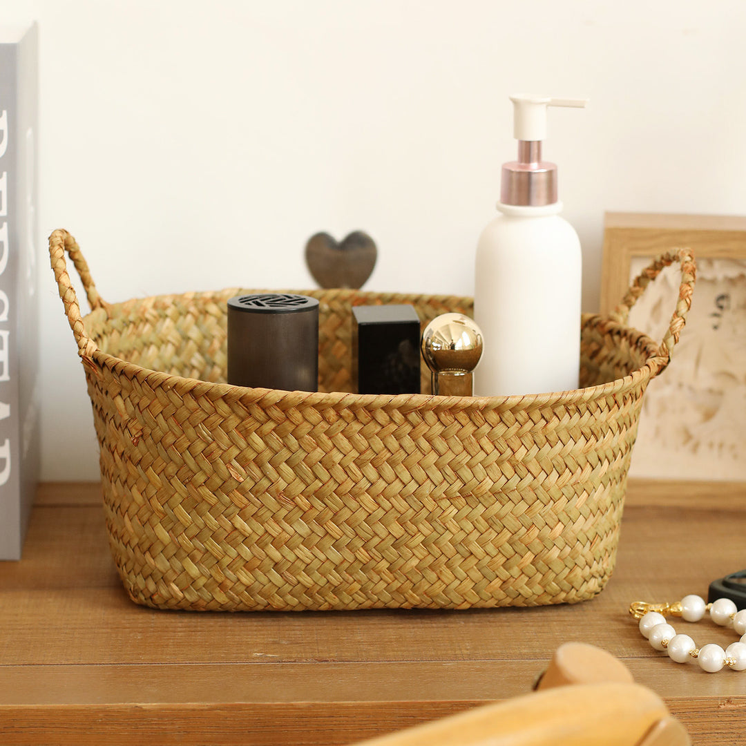Artisan Woven Storage Basket with Handles Bowlift
