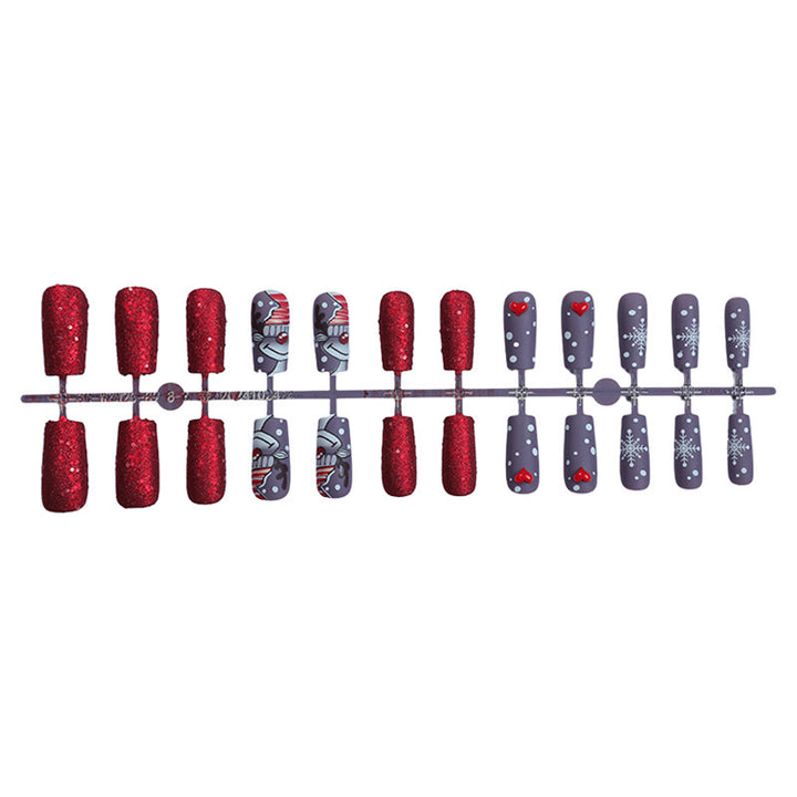 Festive Holiday-Themed Press-On Nail Set Bowlift