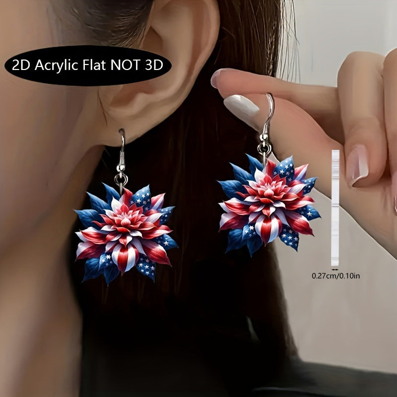 Women's flat acrylic hoop earrings with bull head motif and hook closure Bowlift