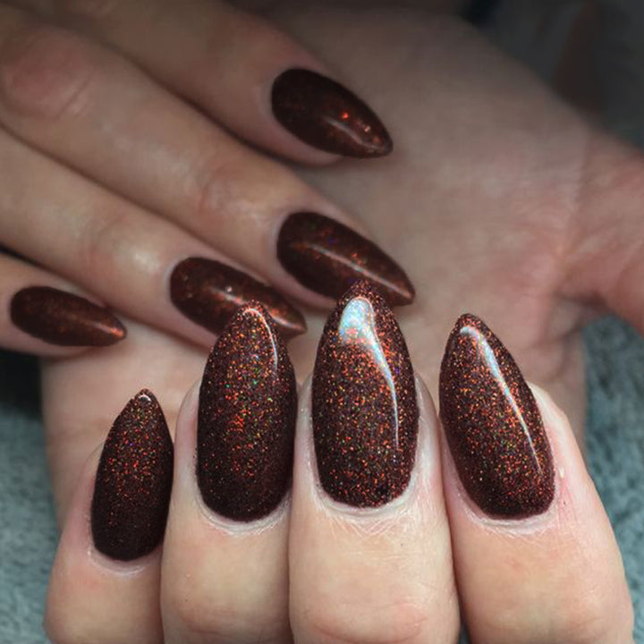 Unique Glittering Almond-Shaped Press-On Nails Bowlift