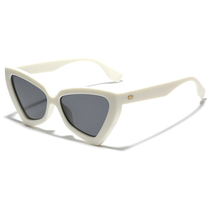 Women's Cat-Eye Sunglasses with Mirrored Lenses and Sturdy Frame Bowlift