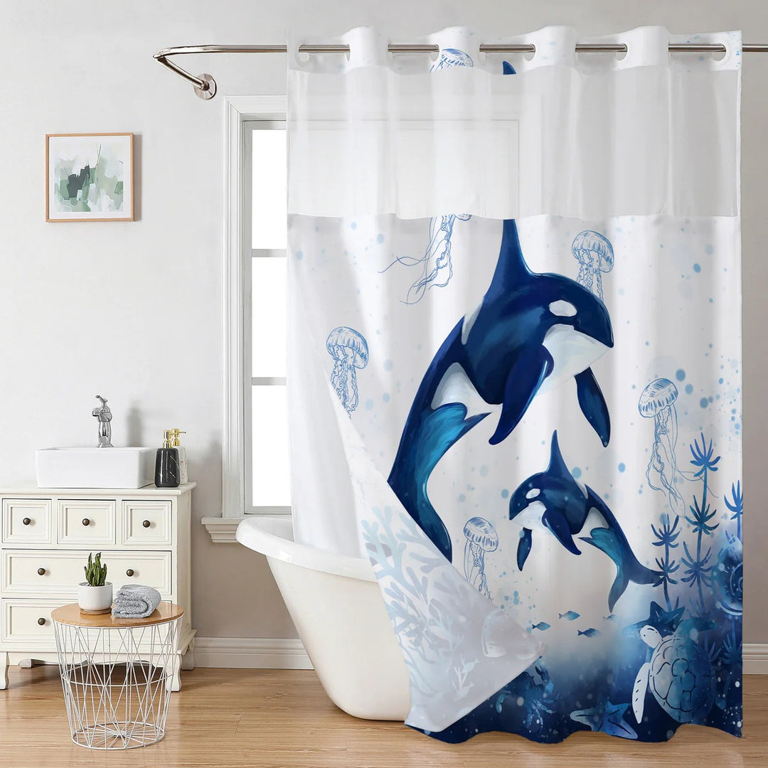 Artistic Floral Shower Curtain Bowlift