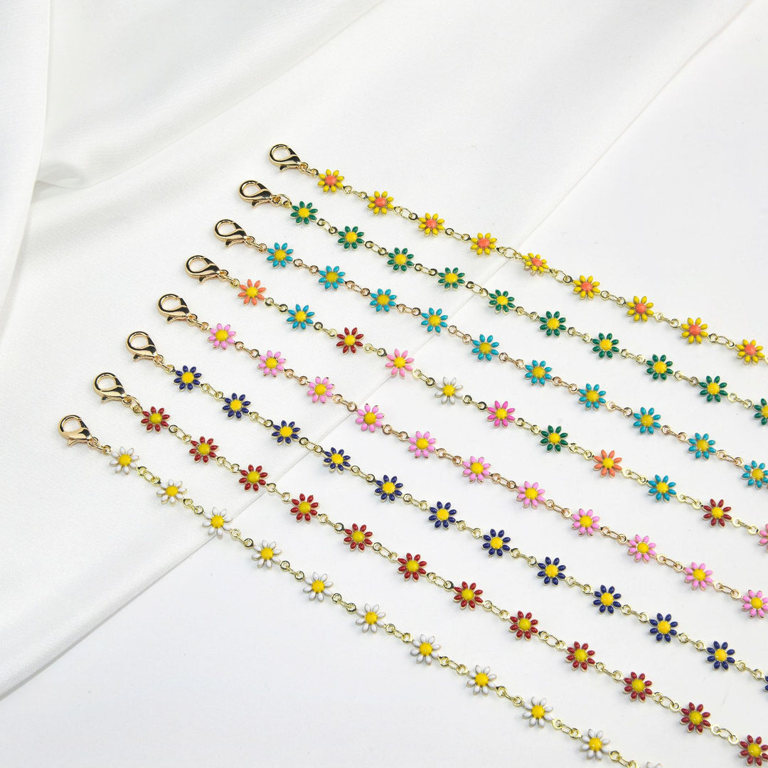 Colorful Floral Chain Bracelet Bowlift