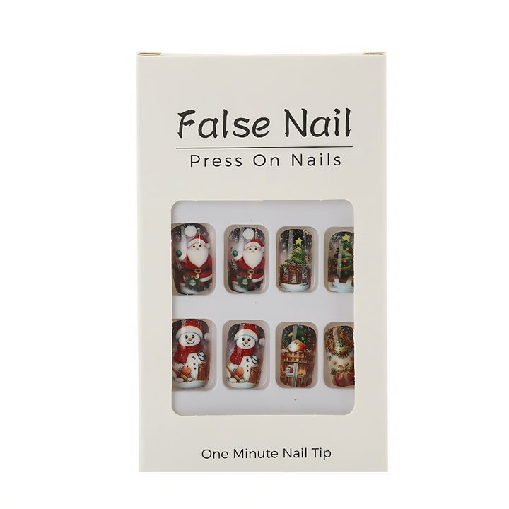 Festive artificial nails with Christmas motifs Bowlift