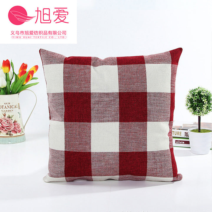 Plaid Textured Decorative Throw Pillow