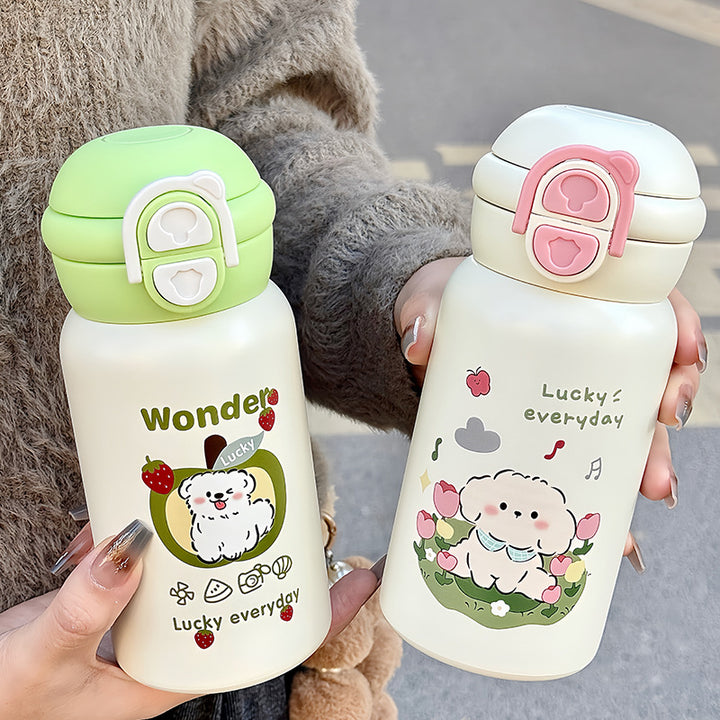 Women's Insulated Drinking Bottle with Cute Animal Design Bowlift
