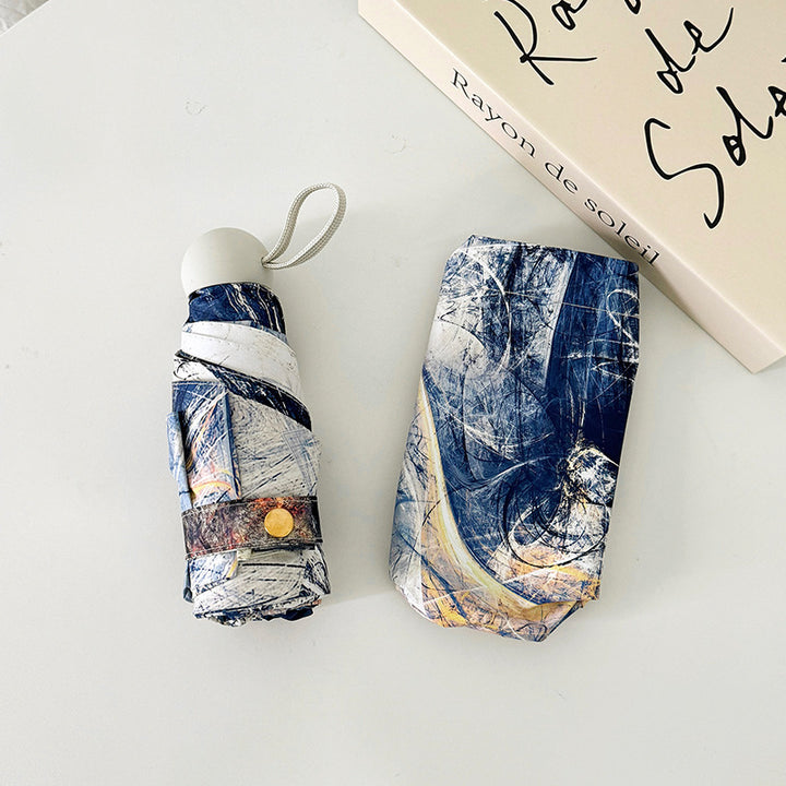 Ladies elegant folding umbrella with unique marble pattern Bowlift