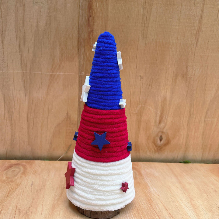 Independence Day patriotic festive tabletop cone centerpiece with felt star accents Bowlift