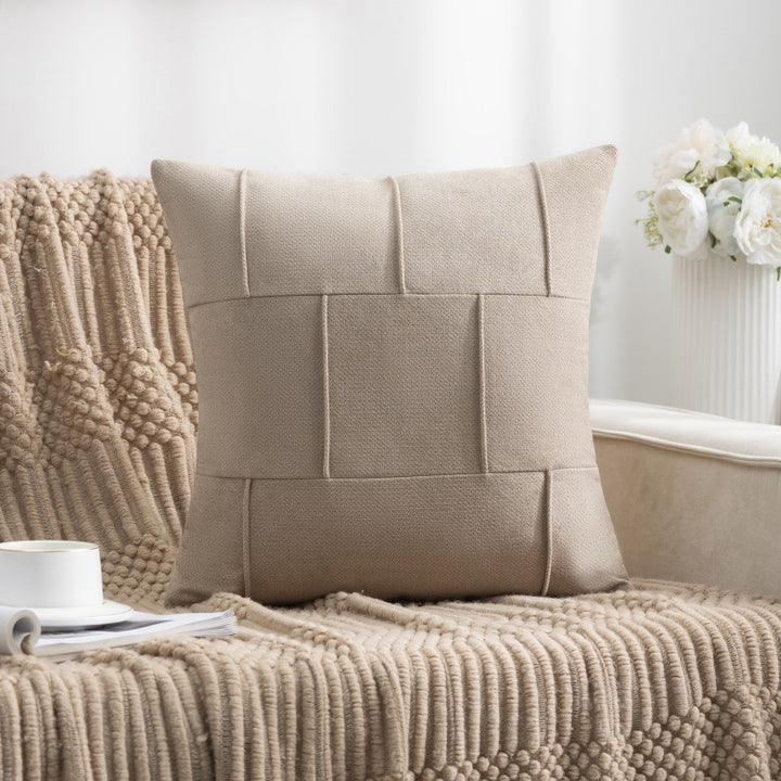 Square Textured Patchwork Throw Pillow Cover Bowlift
