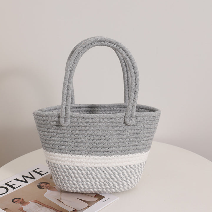 Handmade basket bag with modern accents Bowlift