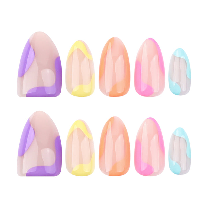 Gradient Color Artificial Nails Bowlift