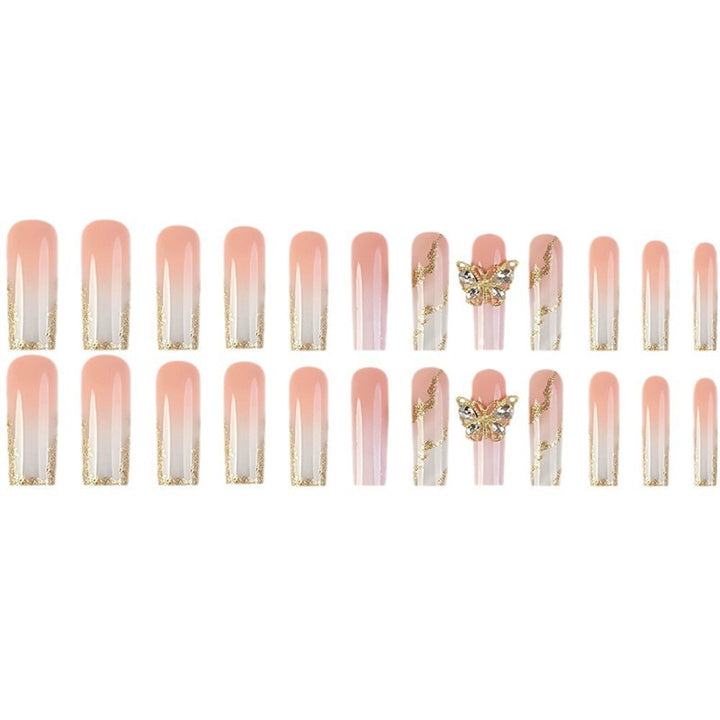 Artistic Marble Effect Press-On Nail Extensions Bowlift