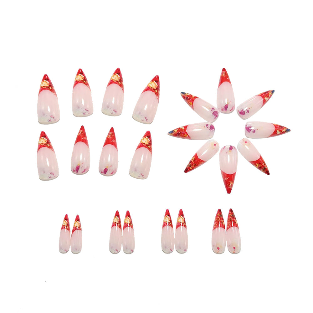 Glittering Stiletto Artificial Nails Bowlift
