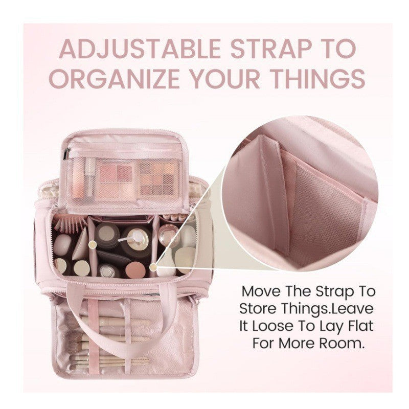 Cosmetic transport bag made of durable material with removable dividers Bowlift