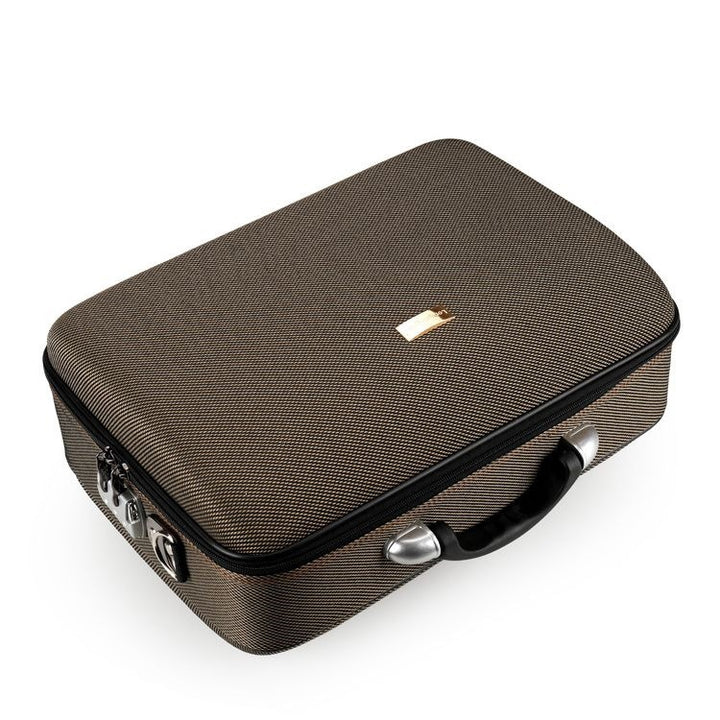 Hard-shell suitcase with elegant exterior finish and integrated safety lock Bowlift