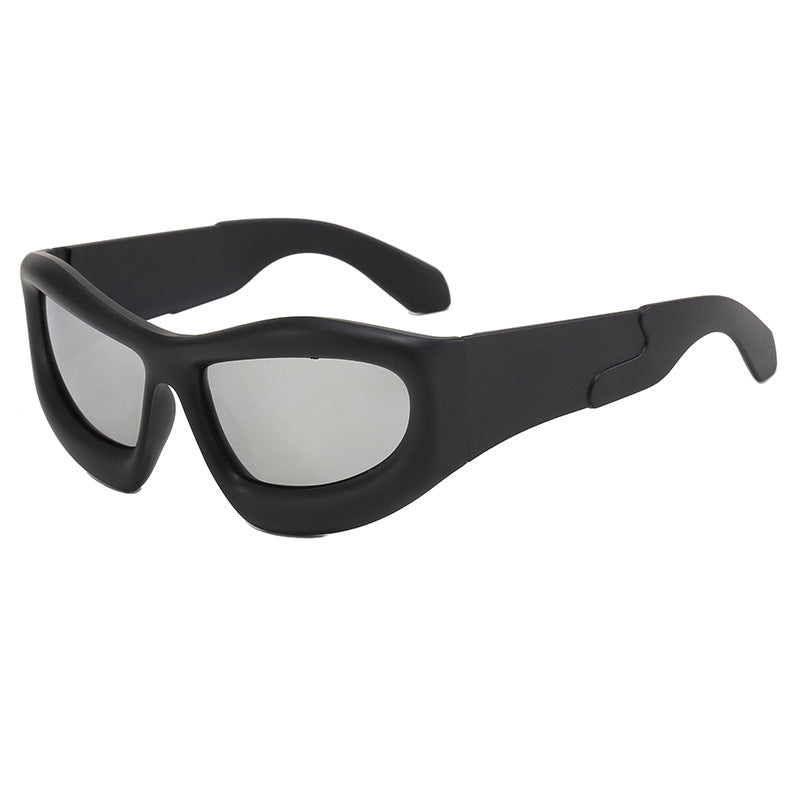Women's Sporty Sunglasses with Robust, Geometric Frame Design Bowlift