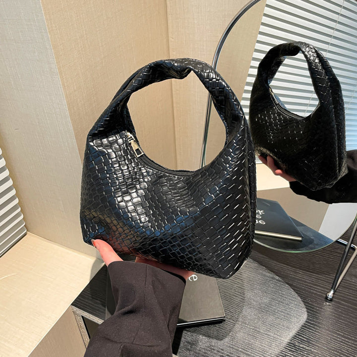 Textured Faux Leather Hobo Bag Bowlift