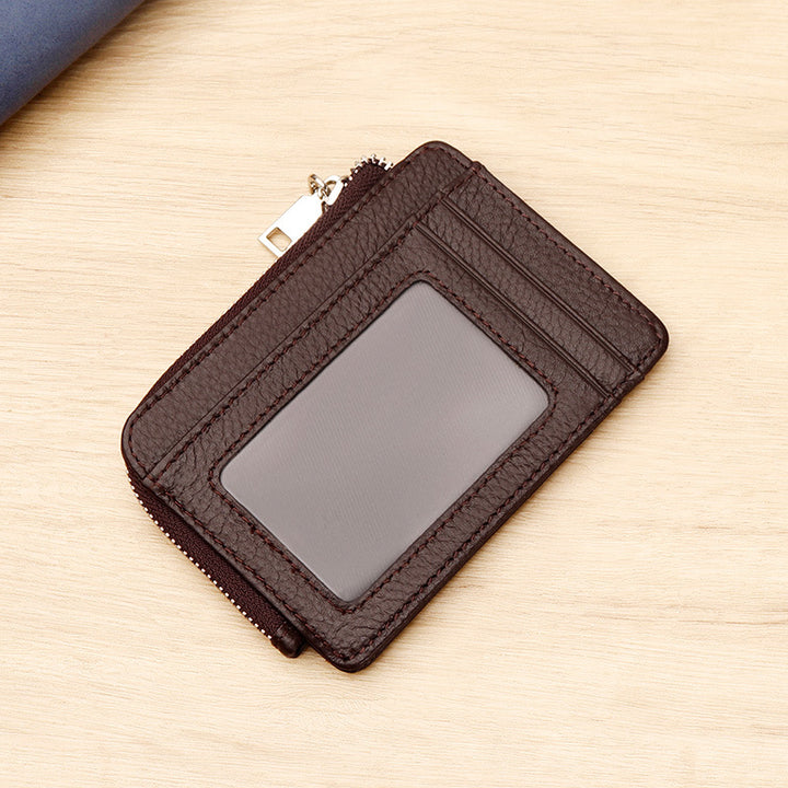 Zippered Leather Cardholder Bowlift
