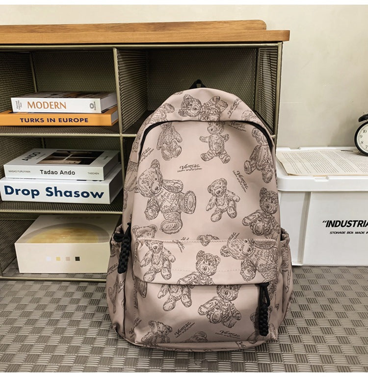 Playful Teddy Bear-Print Backpack
