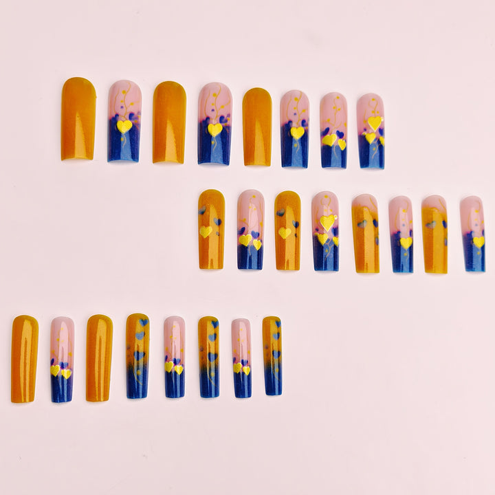 Creative nail art with heart and flower motifs Bowlift