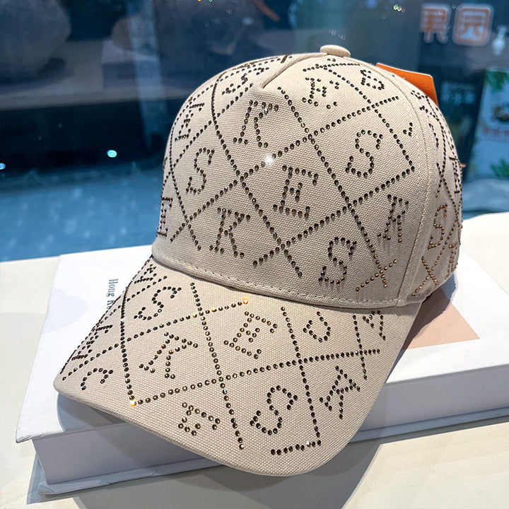 Women's Rhinestone-Embellished Adjustable Baseball Cap Bowlift