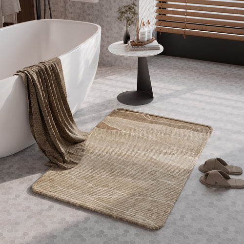 Soft Linen Textured Bathroom Mat