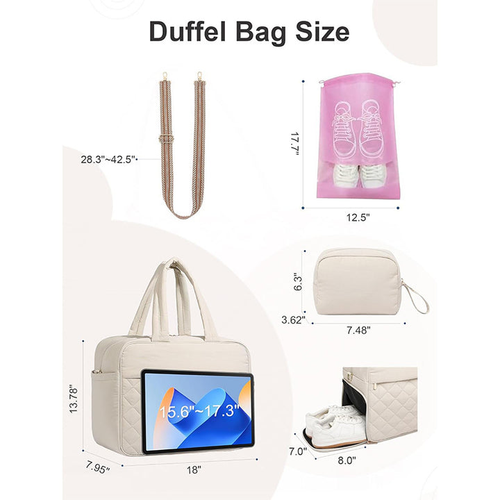 Multifunctional sports and travel bag with separate shoe and cosmetic pouch Bowlift