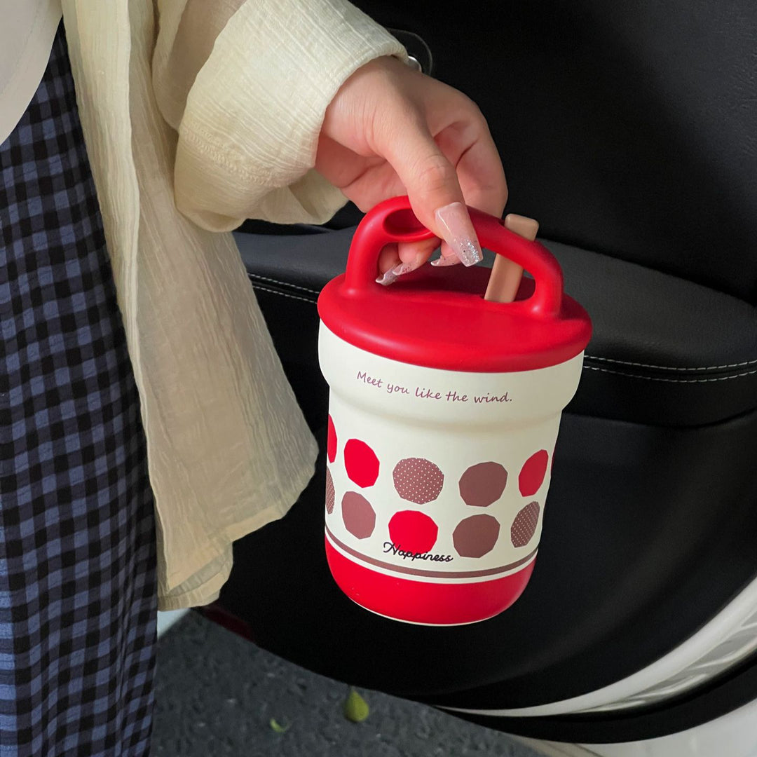 Ladies cheerful thermos with practical handle Bowlift