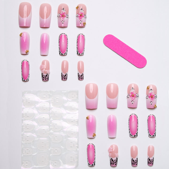 Exclusive artificial nail tips with floral accents Bowlift