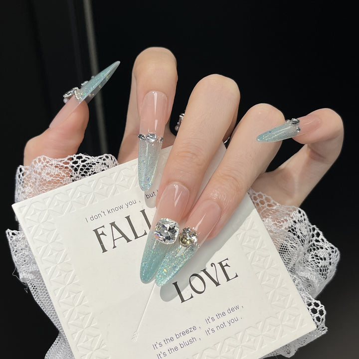 Artistic Press-On Nail Set Bowlift