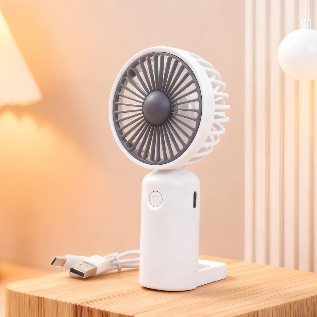 Women's Portable Hand Fan with USB-C Connection and Innovative Design Bowlift