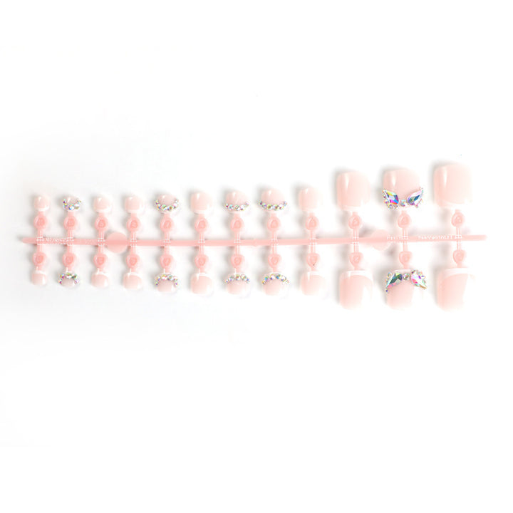 Decorative Press-On Nail Art Set with 3D Butterfly Accents Bowlift