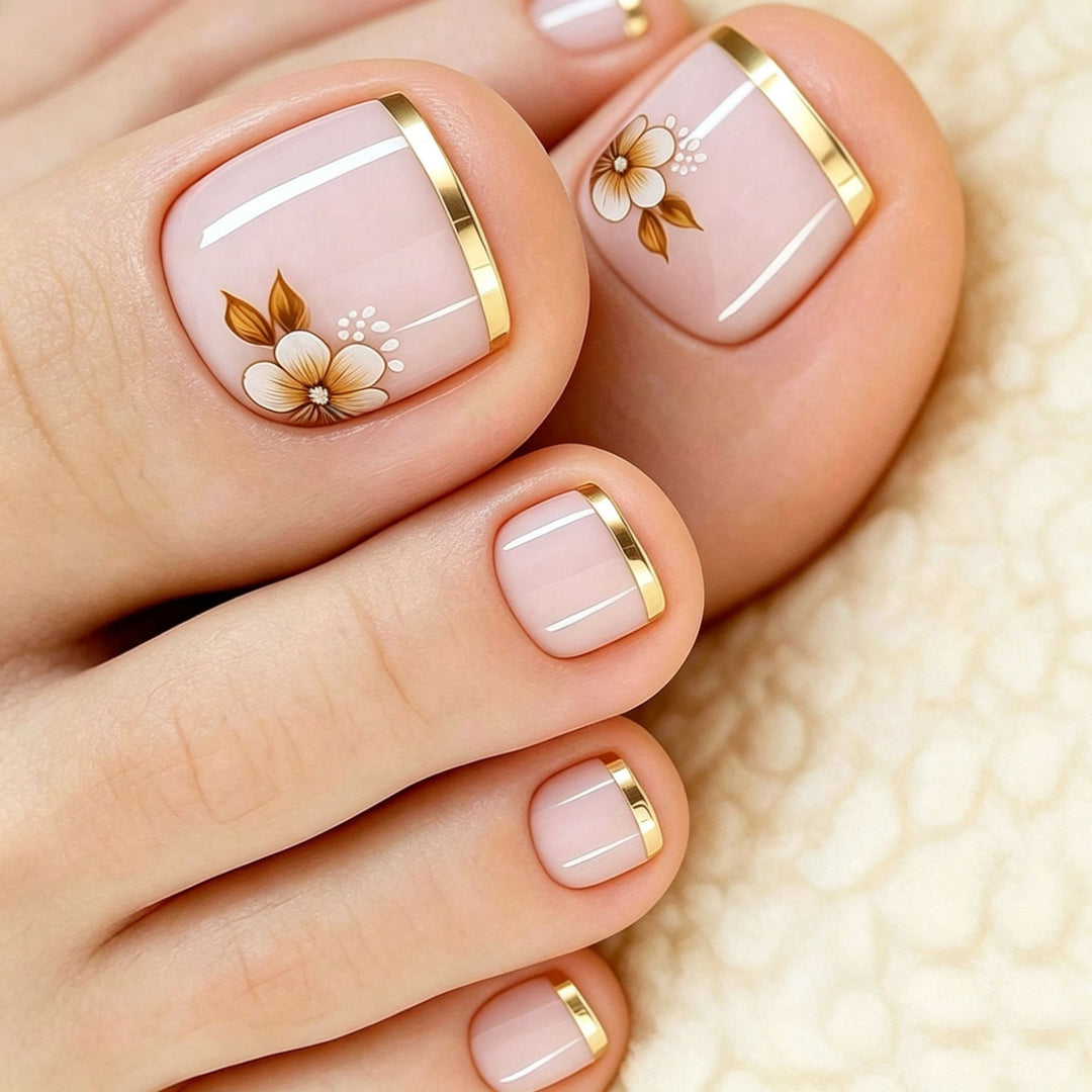 Elegant Press-On Nail Tips with Decorative Bow Bowlift