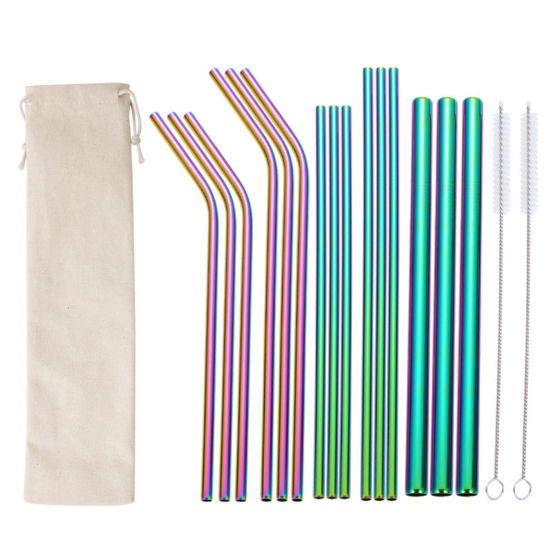 Stainless Steel Straw Set with Cleaning Brushes Bowlift