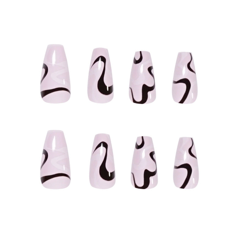 Artful nail extensions with elegant curved patterns Bowlift