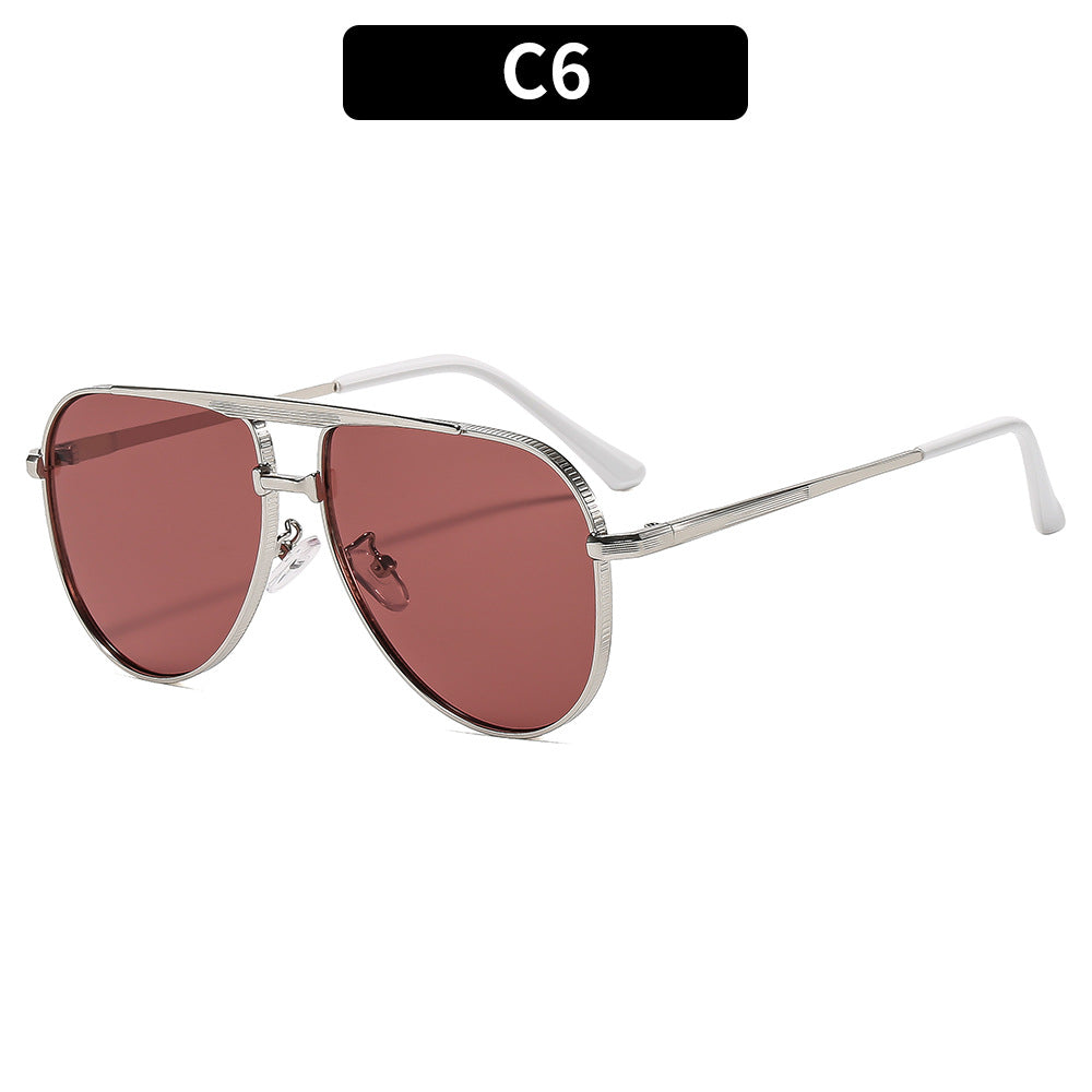 Ladies fashion aviator sunglasses with elegant metal frame and UV400 protection Bowlift