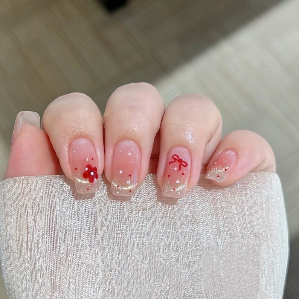 Decorative Floral Art Press-On Nails Bowlift