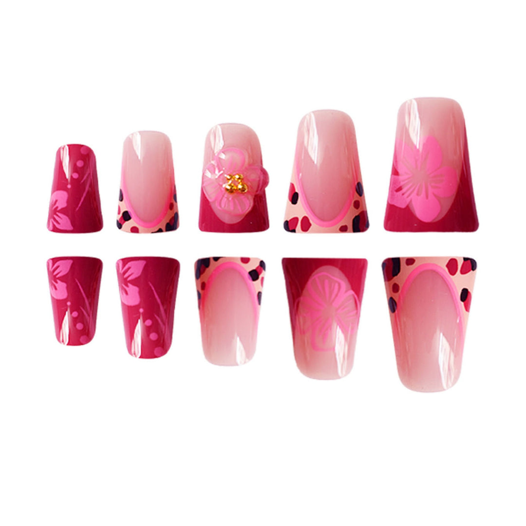 Floral Cat-Ear Design Press-On Nails Bowlift