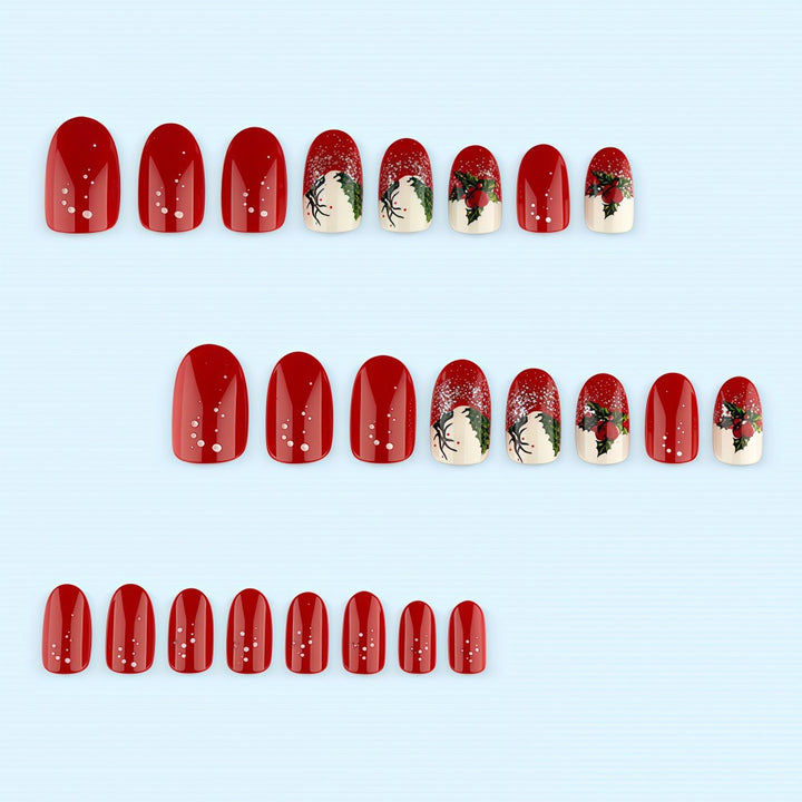 Christmas art nails with festive glitter pattern and Christmas motifs Bowlift