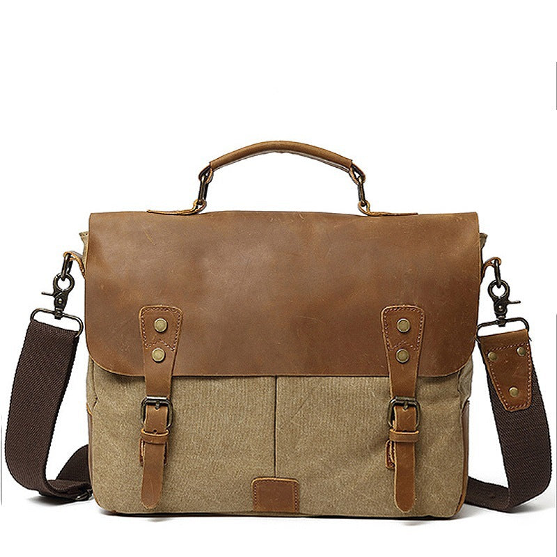 Robust Briefcase Made of Durable Canvas and Leather Bowlift
