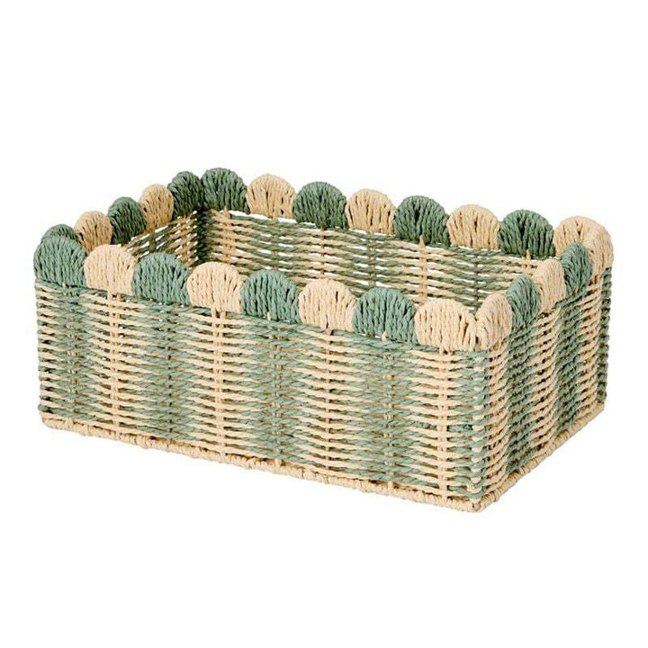 Handwoven storage basket with wave edge Bowlift
