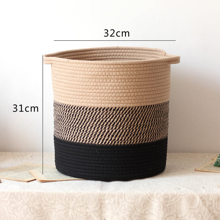 Stylish storage bucket made of woven natural material Bowlift