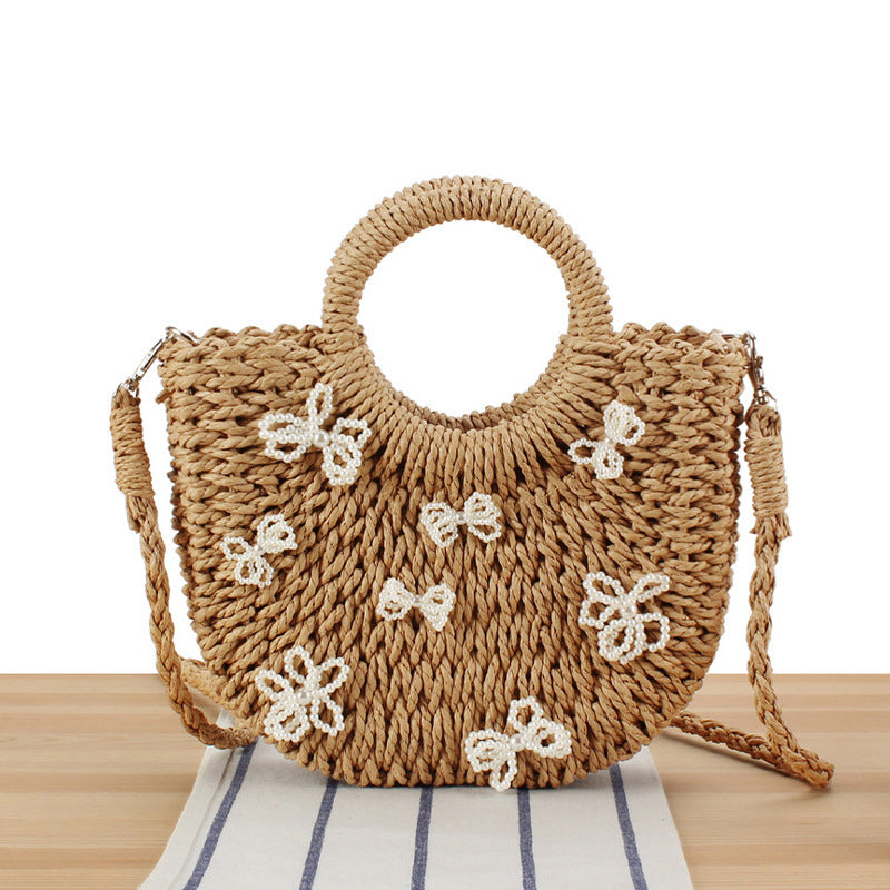 Basket bag with floral designs Bowlift