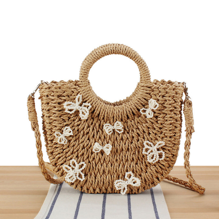 Basket bag with floral designs Bowlift