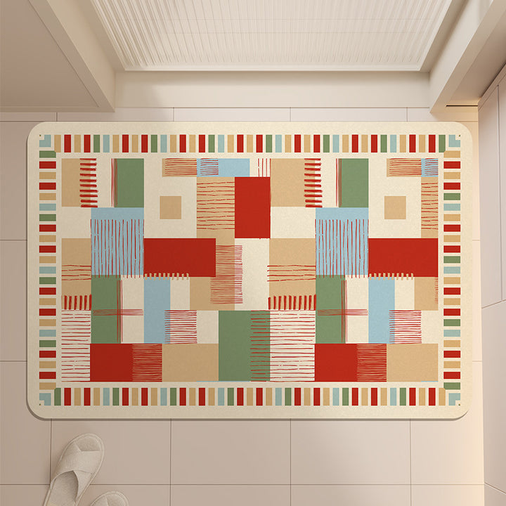 Stylish Geometric Pattern Bath Mat Bowlift