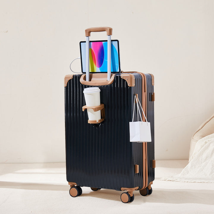 Unisex Rigid Multi-Compartment Travel Suitcase Bowlift