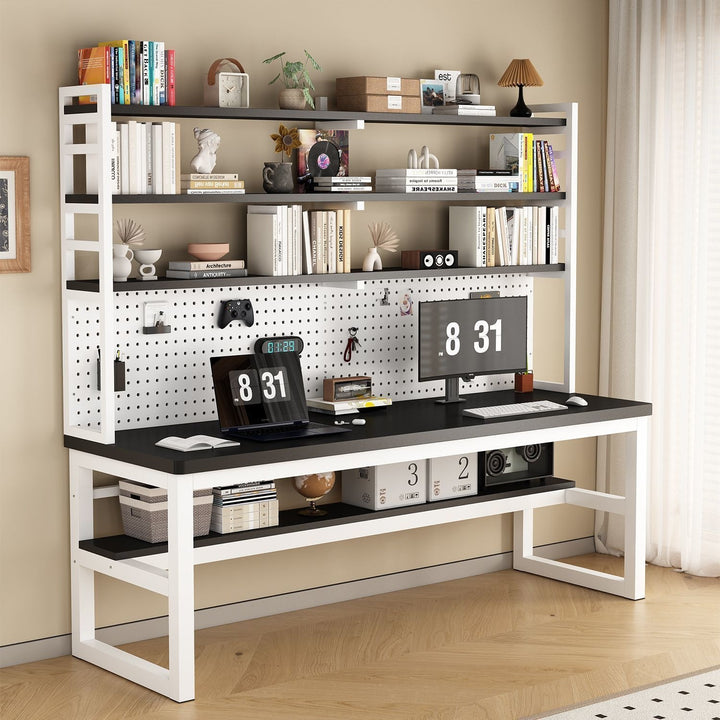 Multifunctional workspace with shelf Bowlift
